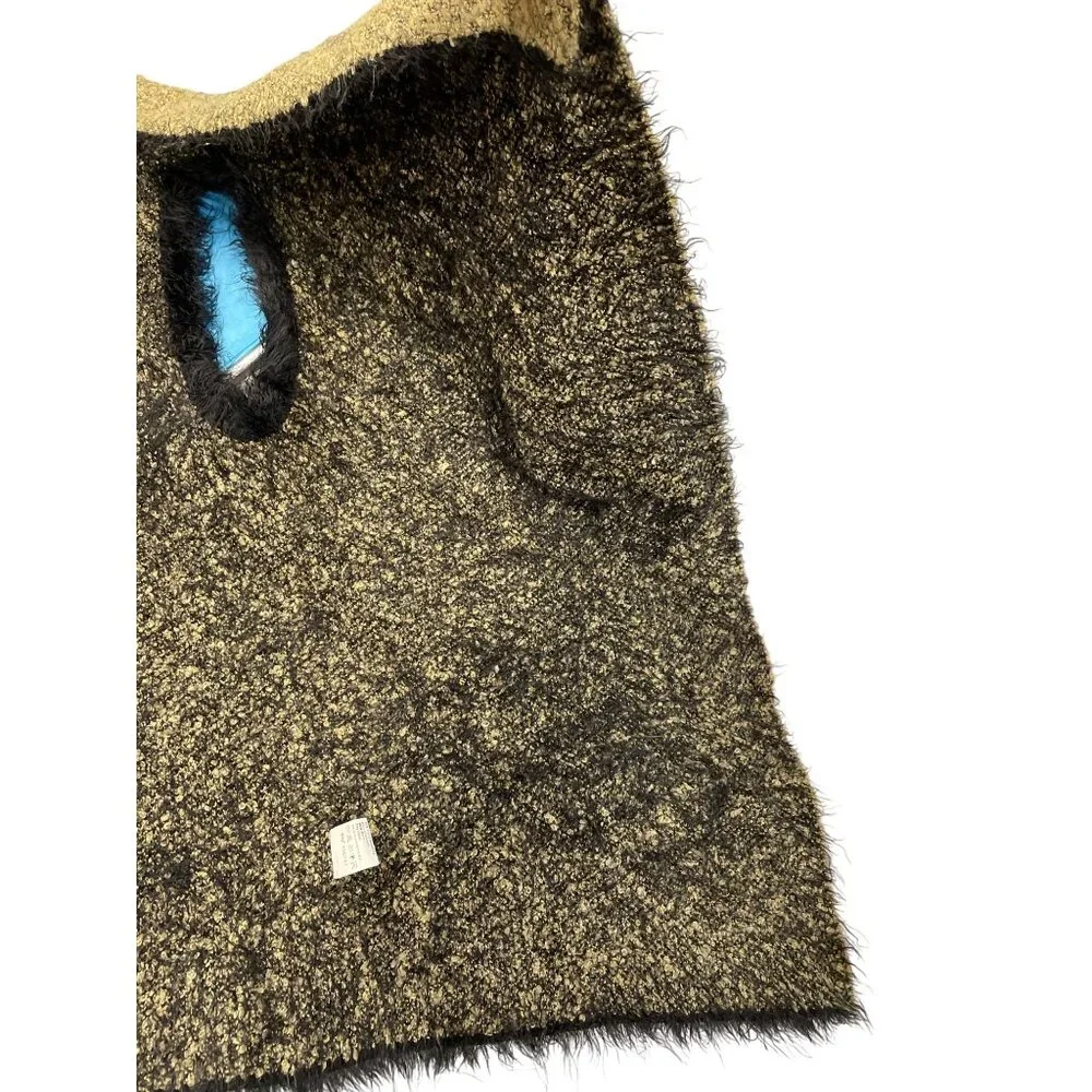 Tempo Paris womans beige black Eye-Pattern Poncho Shawl size M/L SKU 9292 - Picture 9 of 12
